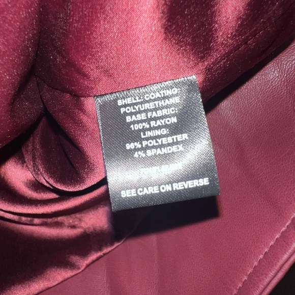 TORRID Maroon Faux Leather Jacket Size 4 - Picture 7 of 9